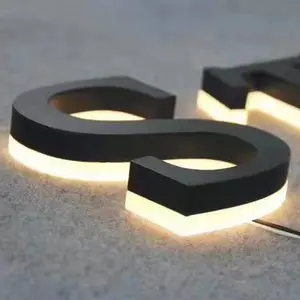 Popular Crystal Number Lights Waterproof PVC Acrylic Sign Custom Wall Business Sign Indoor Backlit Led Letters For Company