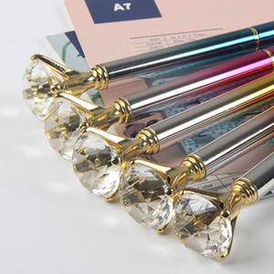 Stylo promotionnel en métal personnalisé avec grand cristal et diamant sur le dessus - Product Image 5