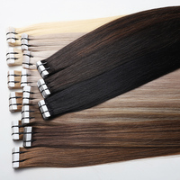 Extensions de cheveux naturels russes doublement étirés de qualité supérieure, extensions à bandes adhésives Remy pour salon