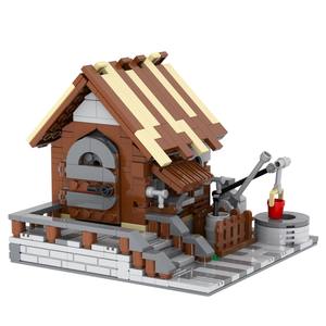ชุดบล็อกตัวต่อพลาสติก ABS รุ่นโมเดิร์นชาเลต์ MOC5018 บ้านไม้ซุงพร้อมบ่อน้ำแบบทำเอง ของเล่นก่อสร้าง DIY สำหรับเด็ก - Product Image 4