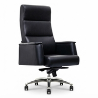 Chaise de bureau exécutive moderne à dossier haut en cuir PU pivotante pour usage commercial, scolaire et hospitalier
