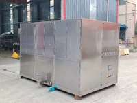 Machine à glace carrée refroidie à l'eau de 2 tonnes, contrôle PLC, pompe, moteur, engrenage, usage commercial, glace granulaire, surveillance en temps réel