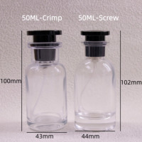 Flacons vaporisateurs de parfum en verre modernes personnalisés, 50 ml, flacon vaporisateur de parfum portable en verre avec logo et boîte personnalisés