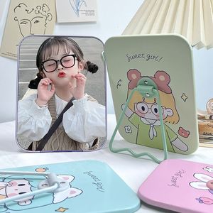 <span class=keywords><strong>Miroir</strong></span> de maquillage de style Ins avec support en plastique simple face, <span class=keywords><strong>miroir</strong></span> de bureau suspendu haute définition à sens unique - Product Image 2