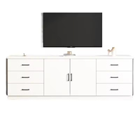 Meuble TV élégant et personnalisé pour hôtel de luxe, meuble de salon, nouveau design, support TV blanc