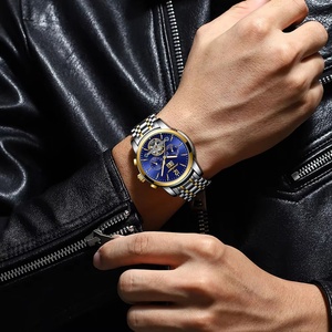 Montre-bracelet mécanique automatique de luxe POEDAGAR en acier inoxydable, tourbillon, montre pour homme, étanche, lumineuse, montres pour hommes d'affaires - Product Image 4