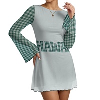 Ensemble de mini-robes en maille polyester sexy de style club pour femmes, conçues sur mesure, avec motifs hawaïens par transfert thermique, collection Printemps/Été Palaka