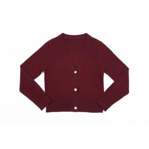 OEM personnalisé femmes laine-cachemire Cardigan mince tricoté ajustement régulier avec manches longues col en V-à la mode automne vêtements d'extérieur - Product Image 3