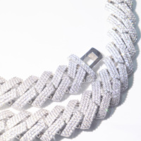 925 Argent GRA Moissanite 20mm Large Diamant Glacé Collier Miami Cubain Lien Chaîne Hip Hop Rappeur Vie Hommes Collier