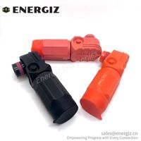 Connecteur d'énergie EnerGiz monopolaire 1500V 12mm à connexion rapide 300A, raccordement à sertir, orientation droite, indice de protection IP67, en cuivre
