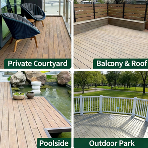 Revêtement de sol extérieur en WPC extrudé, imperméable, prix direct usine, vente en gros de terrasses en composite <span class=keywords><strong>bois</strong></span>-plastique - Product Image 4