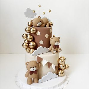 Decoración de Pastel con Globos de Oso Pardo para Fiestas Infantiles, Navidad y Graduación, Decoraciones para Postres - Product Image 3