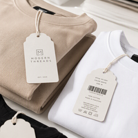 Étiquettes personnalisées en papier pour vêtements, découpées sur mesure, avec logo de marque, code-barres et étiquettes d'entretien pour la mode, vente au détail, vente en gros et fournisseur en vrac