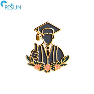 Cadeau de gradué souvenir personnalisé Mortarboard Graduation Diplôme Cadeau Épinglettes Badges Broches Épingles en émail de graduation personnalisées - Product Image 2