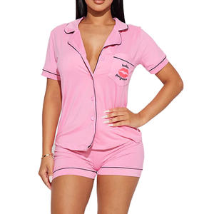 Mutandine 10002 donna donna 2025 estate Casual comodo elastico in vita traspirante con maniche corte Shorts con scritta camicie <span class=keywords><strong>da</strong></span> <span class=keywords><strong>notte</strong></span> - Product Image 5