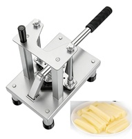 Handmatige aardappelchips- en frietjes-snijder voor restaurants, met 3 maten mallen.