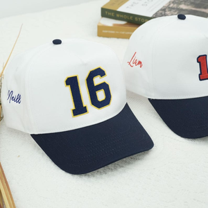 Gorras de Béisbol Personalizadas al por Mayor, de 5 Paneles y 2 Tonos, en Tela de Algodón, con Bordado 3D de Números y Texto, Hechas en Vietnam, 100% Algodón - Product Image 4