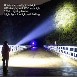 ไฟฉายซูมกำลังสูง A76 1200 ลูเมน พร้อมไฟ LED สีแดงด้านข้าง ชาร์จไฟได้ แสดงสถานะแบตเตอรี่ เหมาะสำหรับการตั้งแคมป์ มาตรฐาน IP44 ระยะส่อง 260 เมตร - Product Image 4