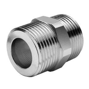 Pezones cónicos macho/macho DN 12 1/2x 1/2 conectores de agua de refrigeración forjados mecanizados BSPT estándar con número de modelo de cabeza - Product Image 1