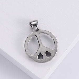 Bijoux pour hommes vintage en gros, acier inoxydable, hip hop, anti-guerres, bijoux en acier inoxydable, pendentif signe de la paix - Product Image 3