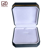 Boîte à bijoux octogonale en cuir PU de haute qualité ROGOOD OEM ODM, boîte d'emballage pour bracelet avec cadre doré, accepte la personnalisation P1734