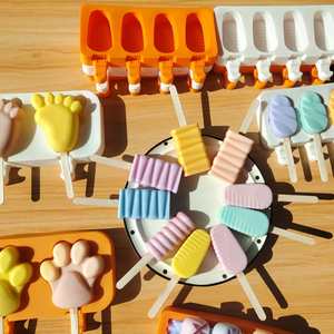 Moule en silicone ovale durable de qualité alimentaire sans BPA à 4 cavités pour sucettes glacées et glaces DIY - Product Image 4