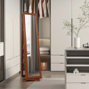 Gabinete para Joyas Ggtradinginc con Espejo de Cuerpo Entero, Marco de Madera, Puerta de Vidrio, Rotación de 360°, Montaje en Pared, Diseño Moderno, para Uso Doméstico - Product Image 4