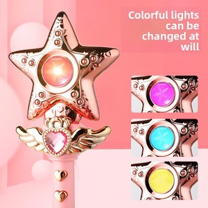 Baguette magique en plastique pour filles, baguette lumineuse musicale scintillante, jouet - Product Image 3