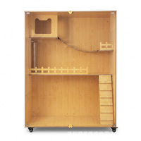 Lit pour chat d'intérieur en bois de luxe respirant pour petit appartement, villa pour animaux de compagnie durable