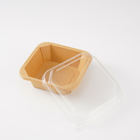 Boîte à lunch jetable en papier kraft carré imperméable pour les fêtes en plein air, les bureaux, les restaurants, l'emballage alimentaire