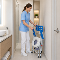 Chaise de toilette pliante portable, siège de toilette médical, aide à la mobilité pour personnes âgées et handicapées, chaise de douche réglable