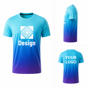 Camiseta Deportiva Sublimada con Degradado para Hombre, Impresión Personalizada con el Logotipo de tu Marca, Ropa Deportiva de Secado Rápido para Entrenamiento Atlético - Product Image 1