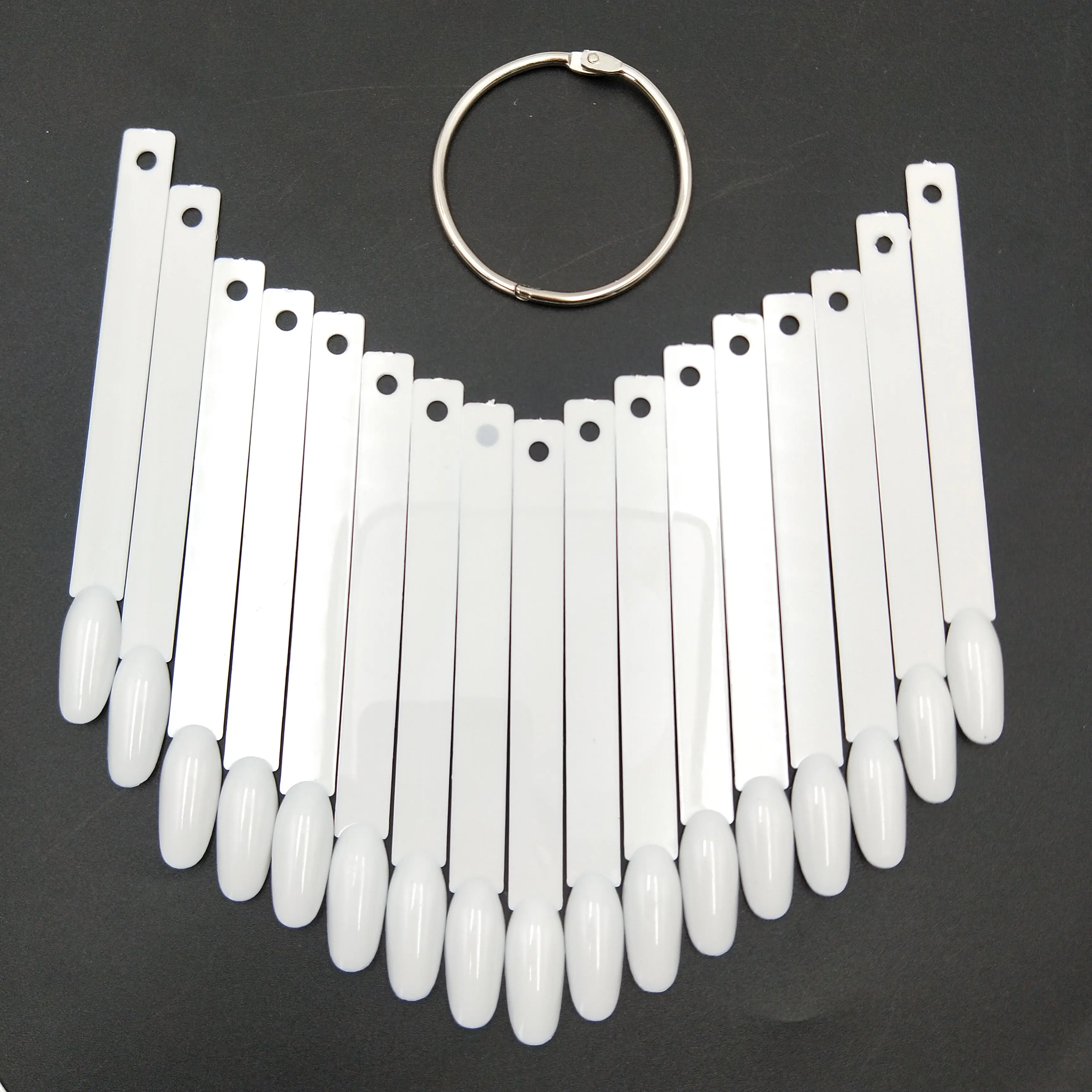 White Stick Fan Shape Round Practice Color Chart Display Nail Tips
