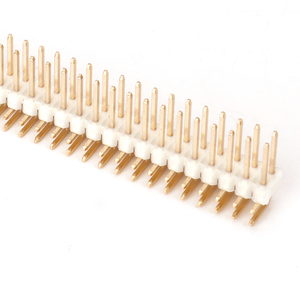 מחבר פין זכר ימני ללוח מעגלים מודפסים, שורה אחת, לבן, SMT, 1-50 פינים, מרווח פינים 0.54 2.54 3.96 5.08 1.27 - Product Image 1