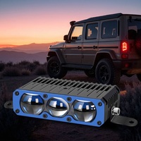 Projecteur LED de calandre 3 lentilles bicolore jaune et blanc, faisceau haut/bas, 12V-60V, étanche, pour camion et SUV tout-terrain