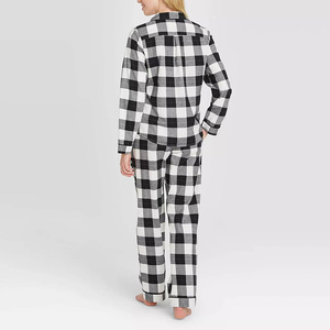 HUOYOUNG Nieuwe collectie flanel geruite overhemden met lange mouwen Familie kerstpyjama mama en ik decoratie nachtjapon tweedelige set - Product Image 5