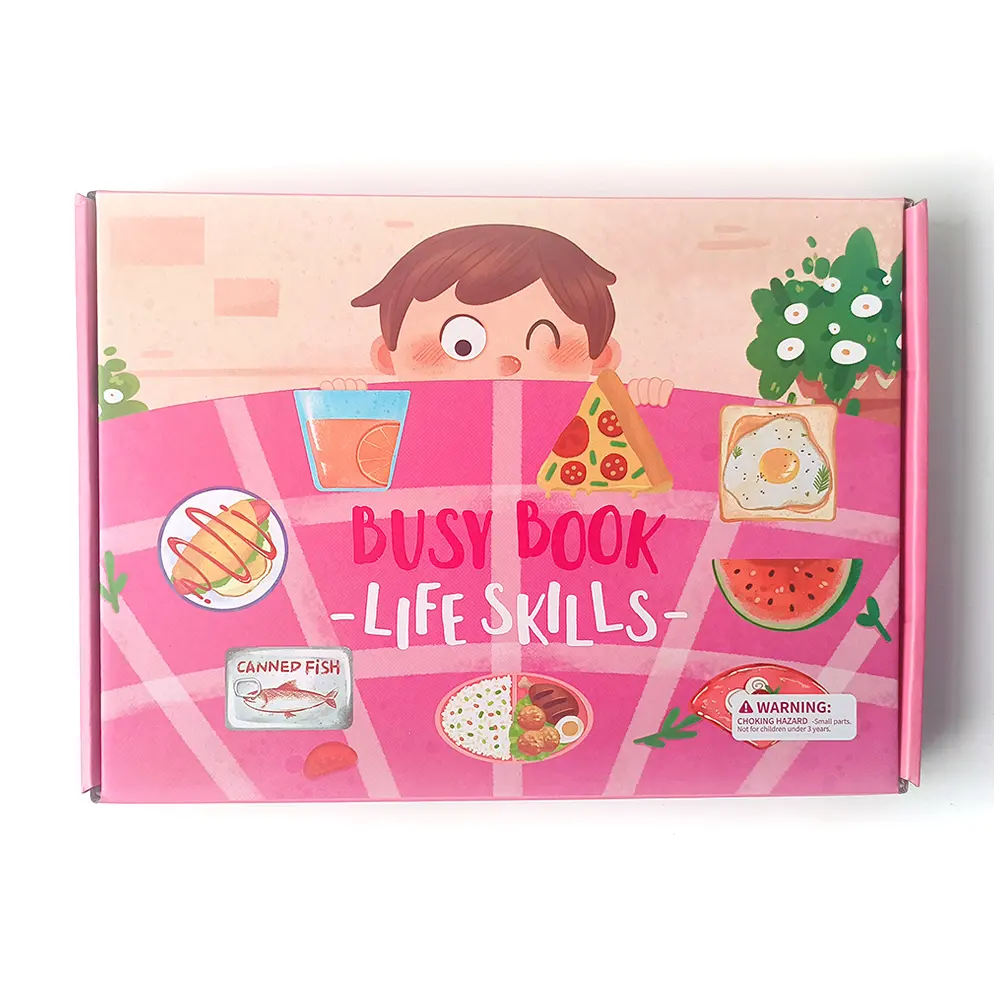 Custom sticker books life skills busy book girl games learning toys for kids early puzzle game packaging boxs