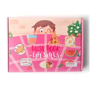 Özel yapışkan kitap yaşam becerileri meşgul kitap kız oyunları öğretici oyuncaklar çocuklar için erken bulmaca oyunu ambalaj kutuları