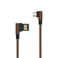 Câble Micro USB en nylon tressé robuste, forme en L, angle droit, charge rapide 2.4A 12W, design coudé couleur, charge à 90 degrés, câble de données 1M