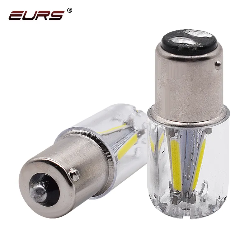 EURS 1156 1157 COB Lampu Led Mobil Lampu Rem Putih Merah Amber/Kuning Lampu Sein Sepeda Motor P21w Bay15d