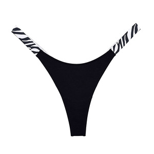 Culotte string confortable pour femme, style européen et américain, en pur coton non tissé, taille haute, imprimé zèbre et léopard, avec lanière latérale - Product Image 6