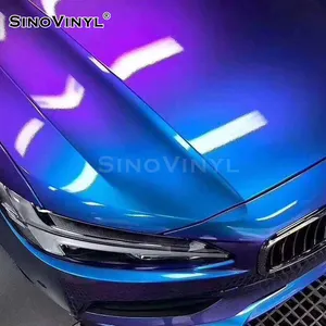 SINOVINYL Perfect Wrap Gloss Chameleon Dark Blue to Purple Premium Car Full Body Cover Vinyl Sticker Supplier