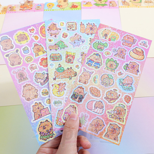 Nhà máy tùy chỉnh dễ thương Anime Kawaii Kiss cut Sticker tấm in ấn không thấm nước Vinyl Holographic long lanh Sticker tấm - Product Image 6