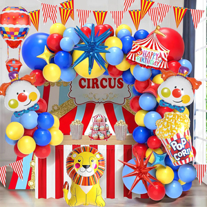 Conjunto de globos de circo <span class=keywords><strong>Carnaval</strong></span> Decoración de fiesta de cumpleaños Payaso Globo de aire caliente Rojo Azul Amarillo Color Kit De Decoracoes Balao - Product Image 4