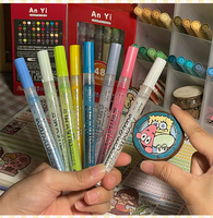 Ensemble de marqueurs acryliques à base d'eau de 48 couleurs, imperméables et résistants à la décoloration, stylos de peinture graffiti de haute qualité pour enfants