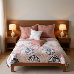 Parure de lit Vianney New Veneto King Size 280x235 cm, motif floral imprimé matelassé, double face, pour la maison - Product Image 2