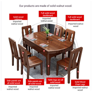 Elegante Mesa de Comedor Extensible de Madera Maciza Vintage que Ahorra Espacio, Convertible de Cuadrada a Redonda para Apartamentos Pequeños - Product Image 4