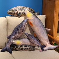 Jouet en peluche et oreiller en forme de poisson de mer (Blackfish, Bluefish, Dorade, Grouper) en coton PP, pour chat, modèle transfrontalier