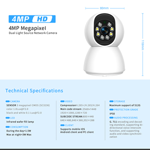 Tuya 4MP Wifi Pet bé máy ảnh trong nhà 360 độ CCTV Camera tầm nhìn ban đêm hai cách nói chuyện video bé màn hình cho an ninh nhà - Product Image 2
