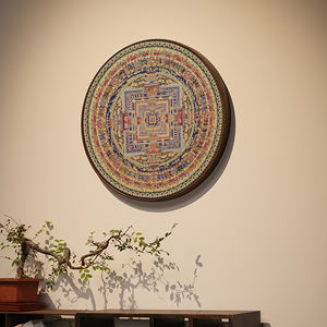 Tangka hangend schilderij van de Vajra Mandala van Xizang, messing, massief hout, puur handgemaakt, geschikt voor woonkamer en veranda - Product Image 3